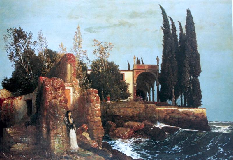Arnold Bocklin Villa am Meer oil painting image